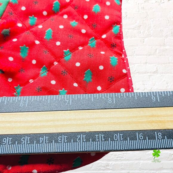 Vintage 1980s Christmas Stocking 21" Smithy Brown Teddy Bear Plush Quilted - Picture 13 of 14